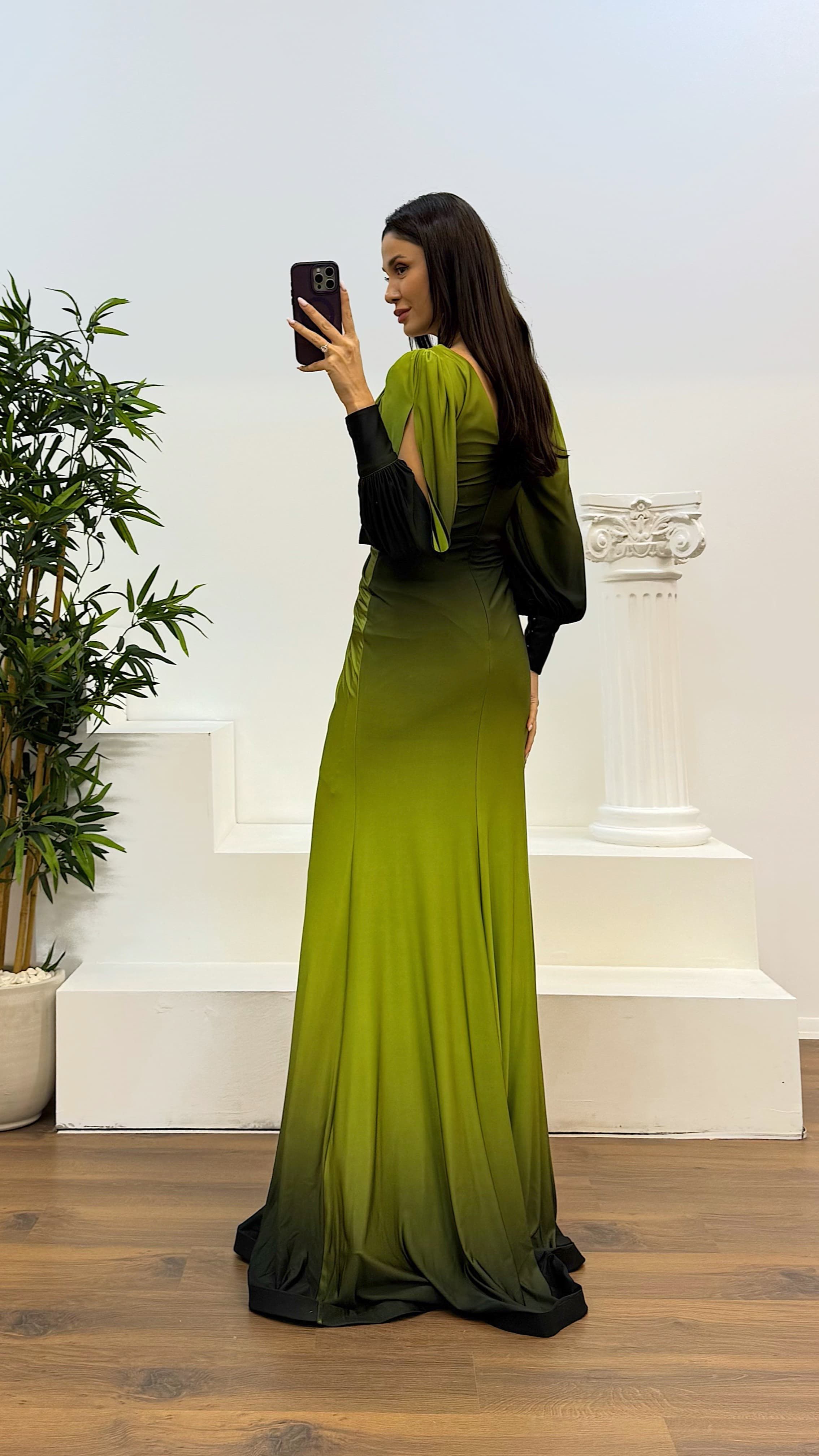 Waist Embroidery Detail Evening Dress