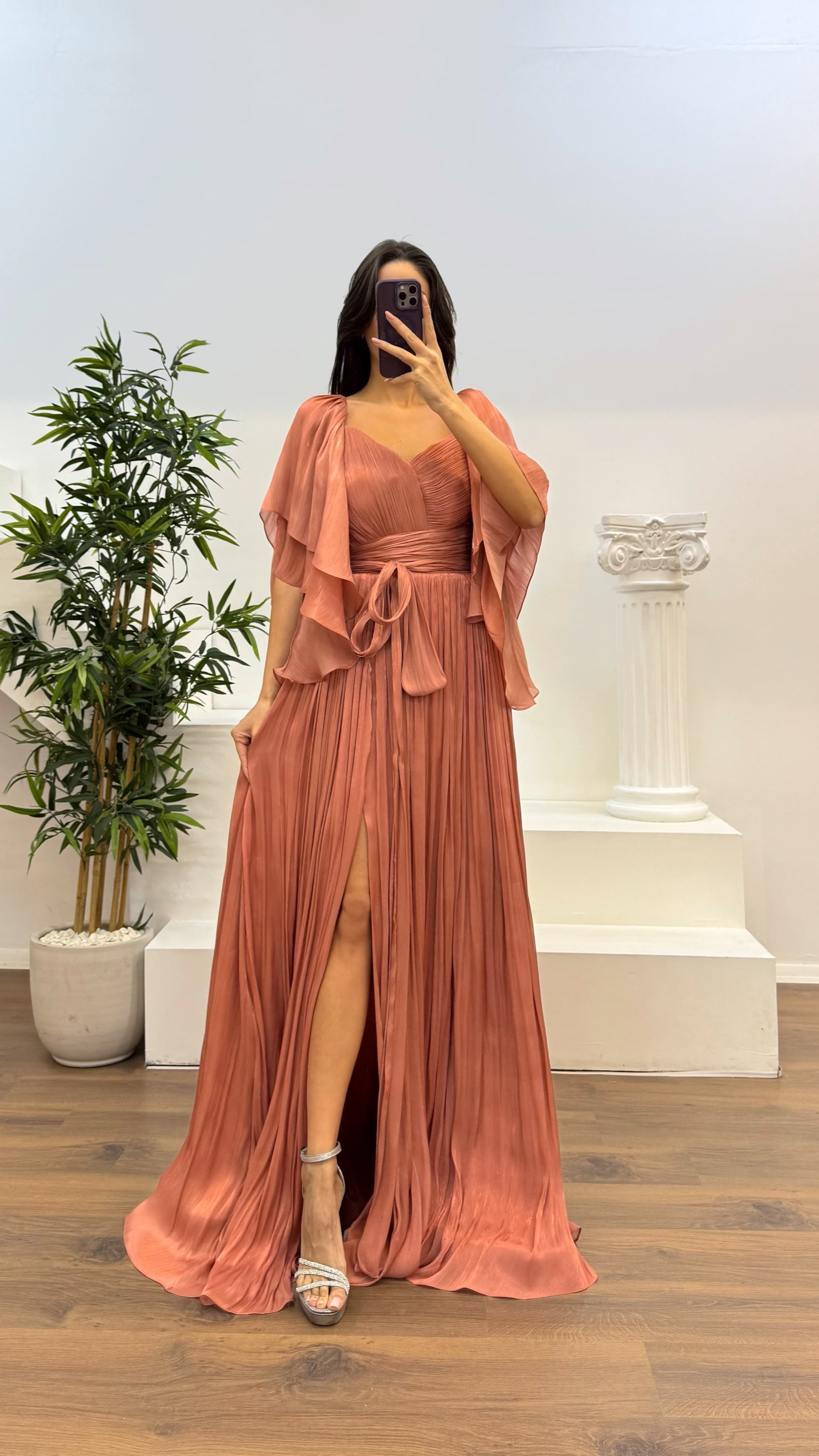 Pleated Evening Dress