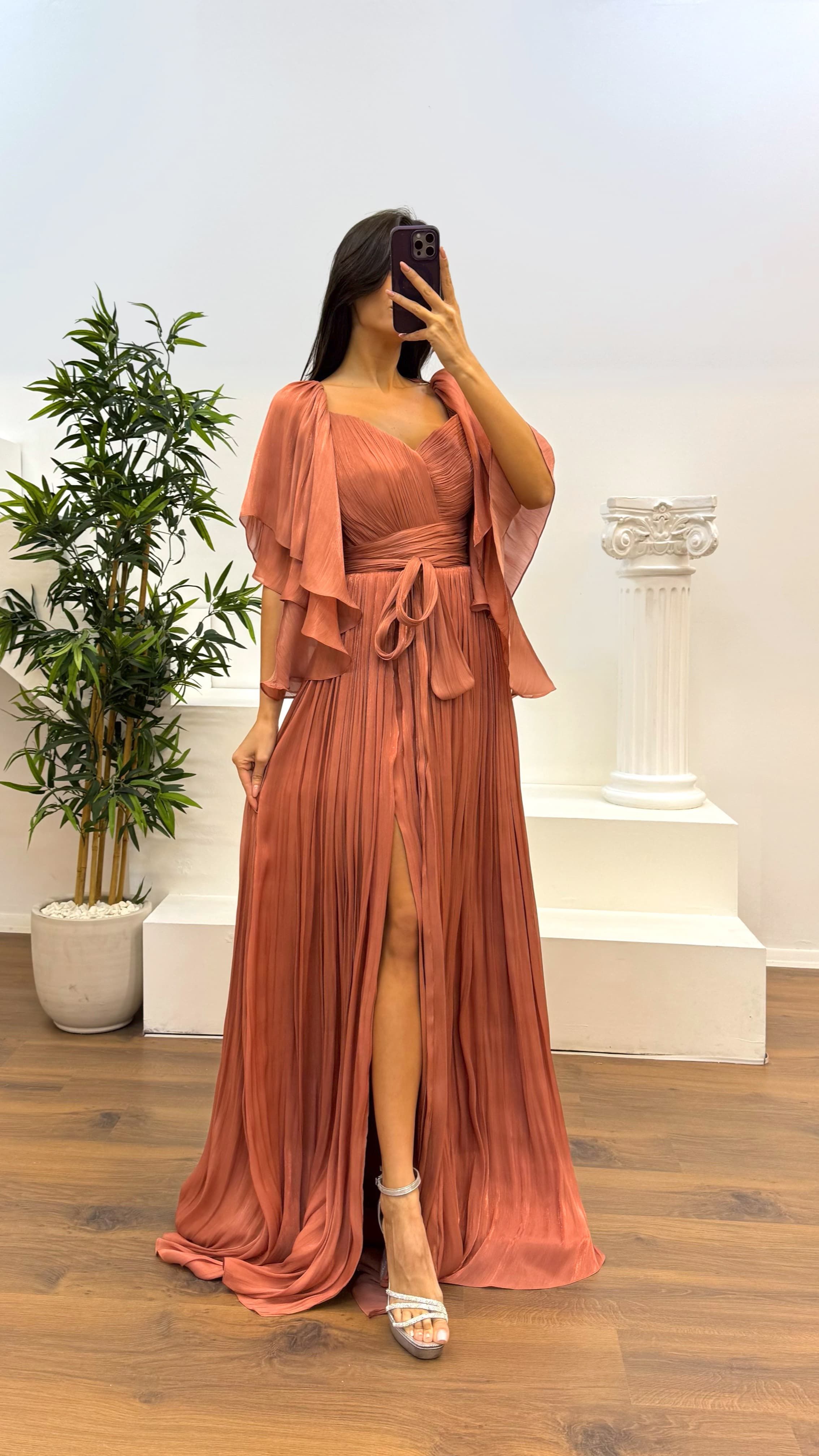 Pleated Evening Dress