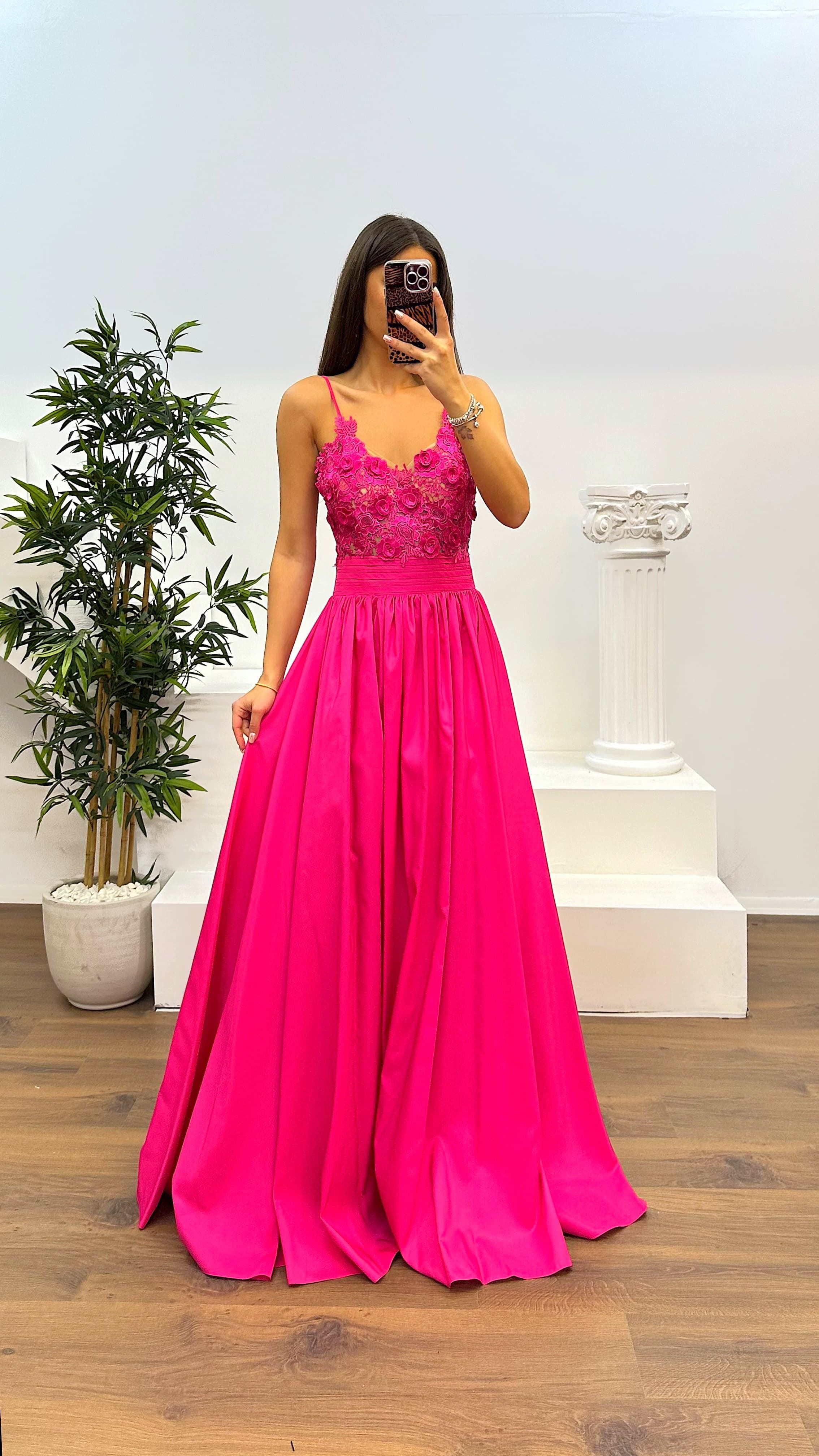 Rope Strap Laced Evening Dress