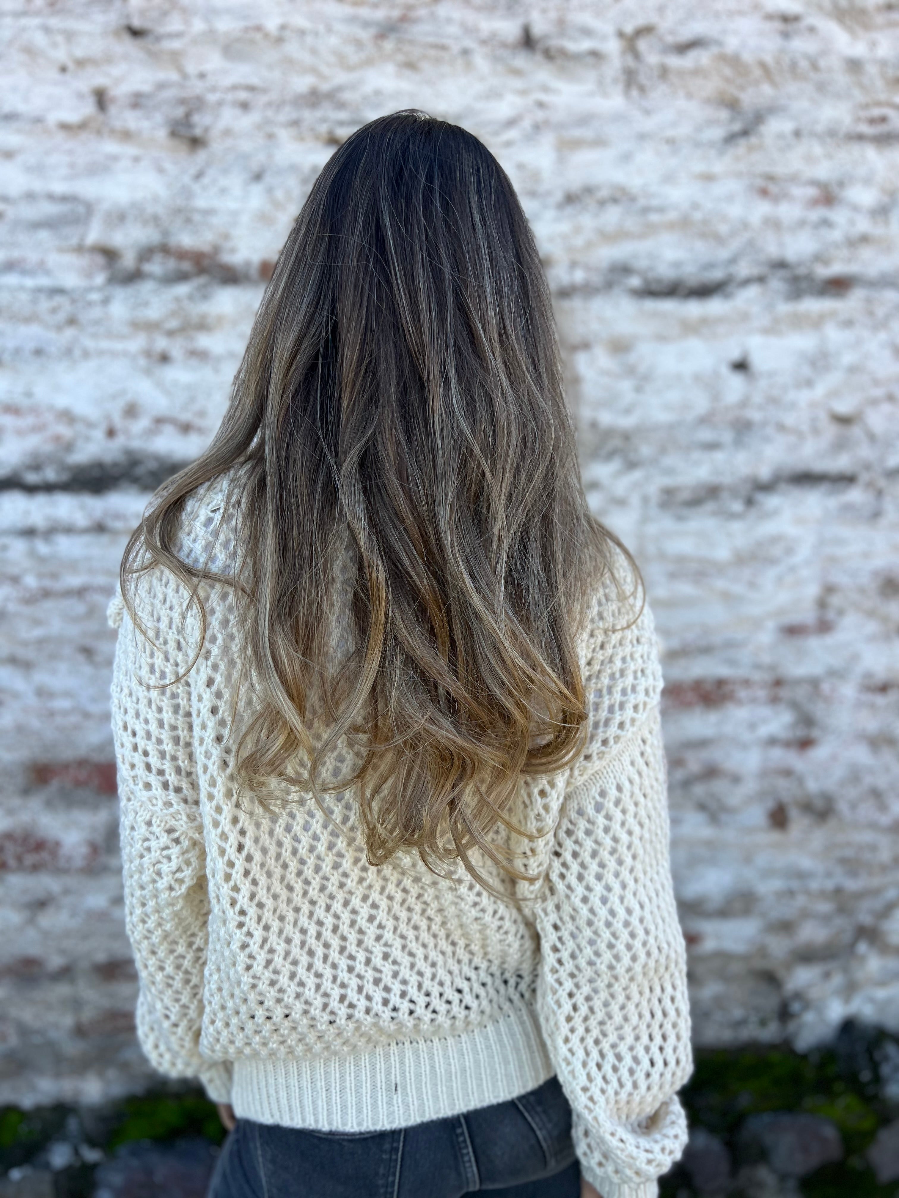 Light beige shiny sweater