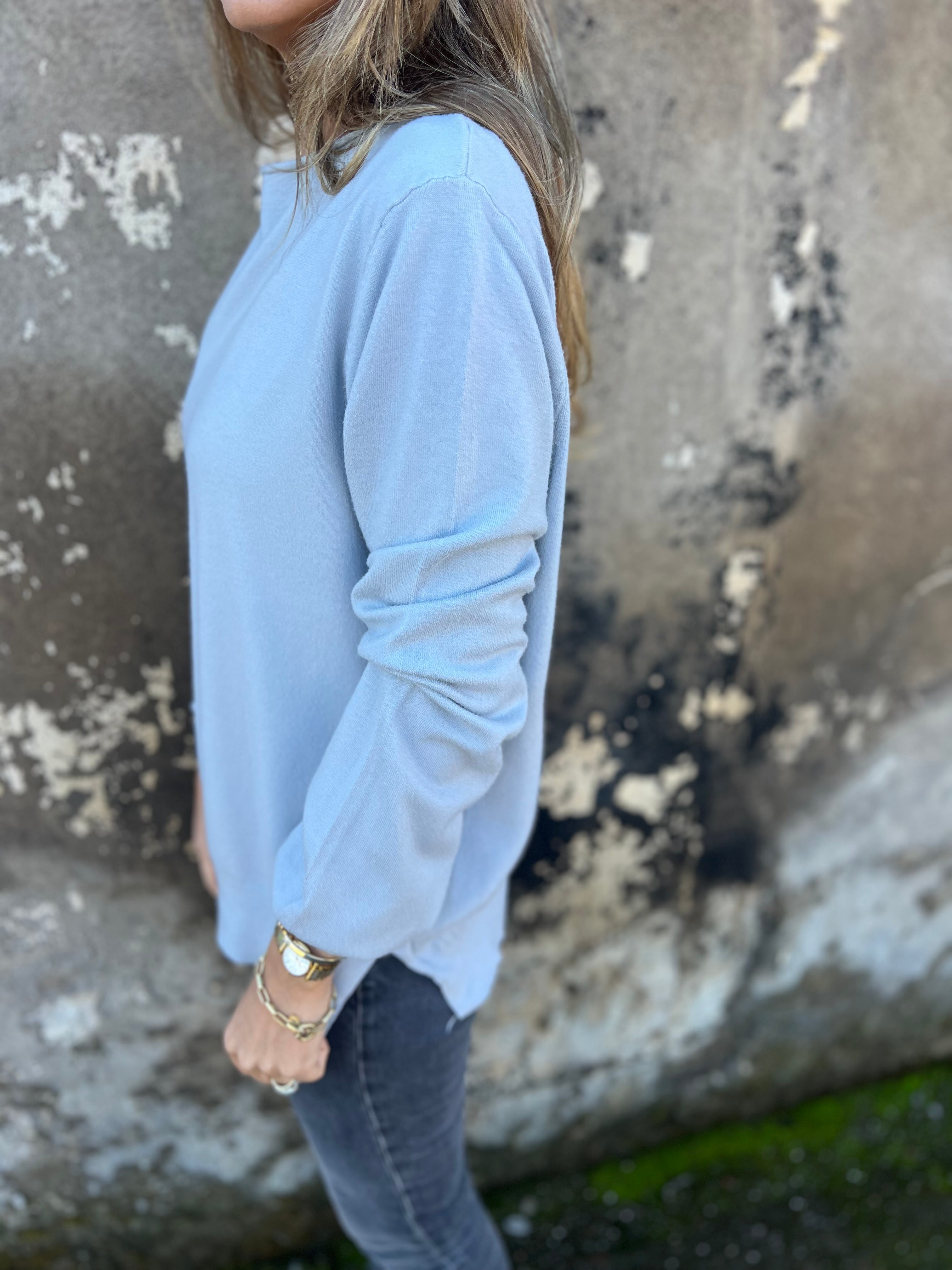 Basic gray boat neck sweater