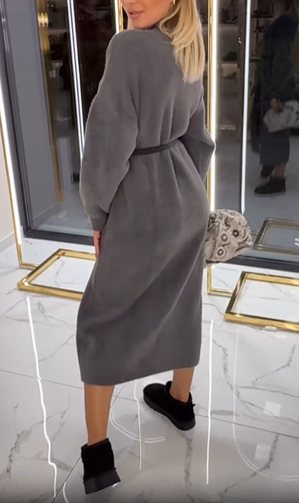 Longline Knit Wool - Blend Cardigan Coat