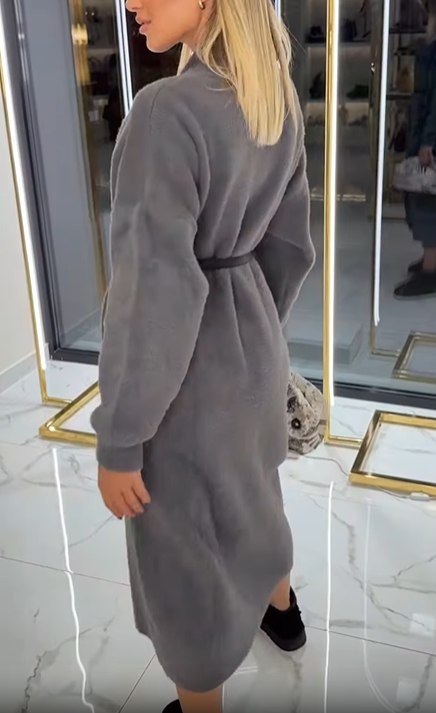 Longline Knit Wool - Blend Cardigan Coat