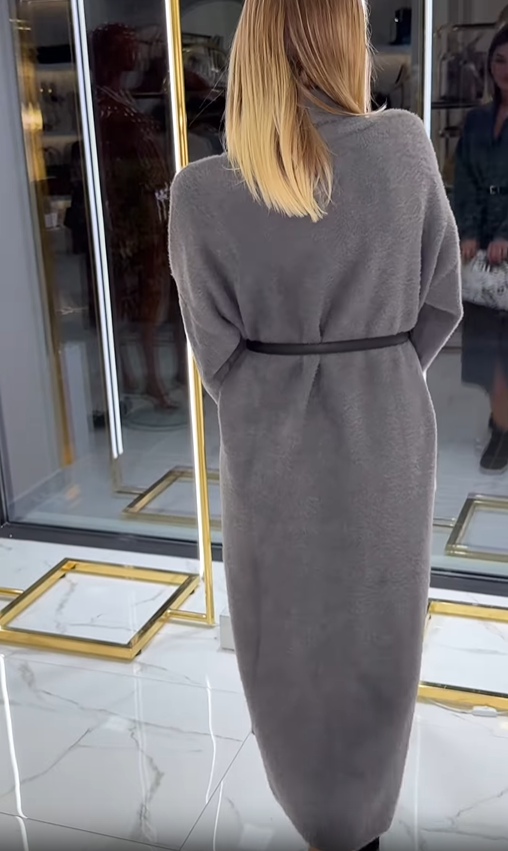 Longline Knit Wool - Blend Cardigan Coat