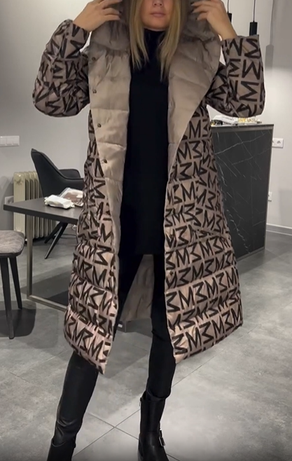 Beige reversible down jacket