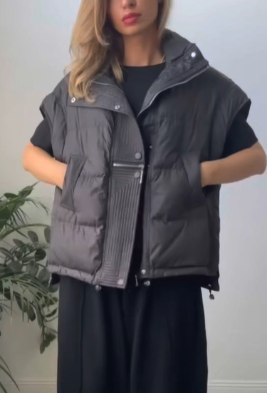 Khaki Quilted Puffer Vest