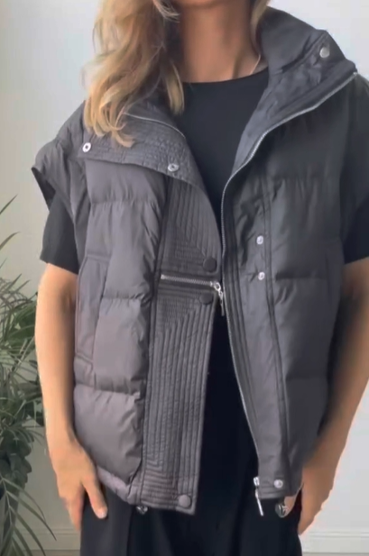 Khaki Quilted Puffer Vest