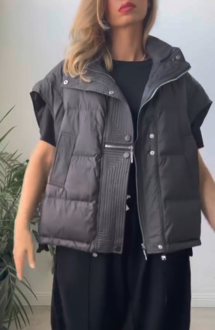 Khaki Quilted Puffer Vest