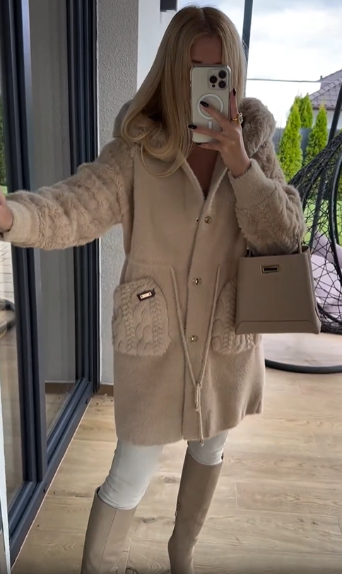 Faux Fur Hooded Coat