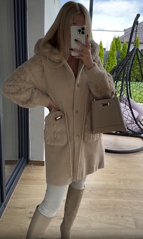 Faux Fur Hooded Coat