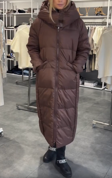 Black Longline Down Jacket