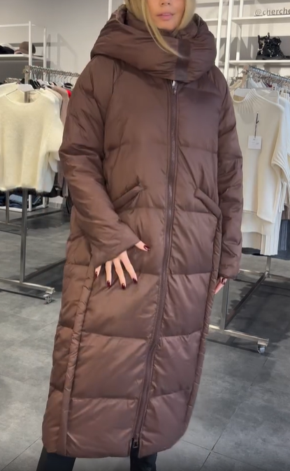 Black Longline Down Jacket