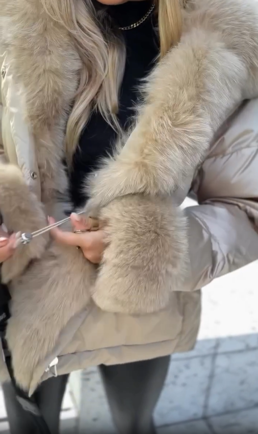 Pine Wonderland quilted fur jacket 