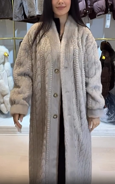 Faux Fur Coat with Textured Design