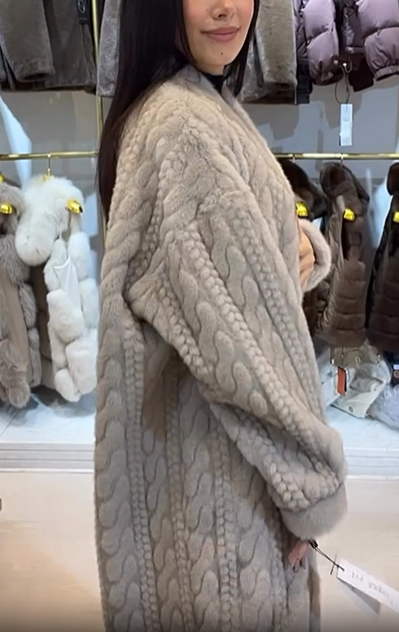 Faux Fur Coat with Textured Design