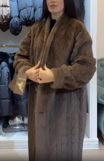 Faux Fur Coat with Textured Design