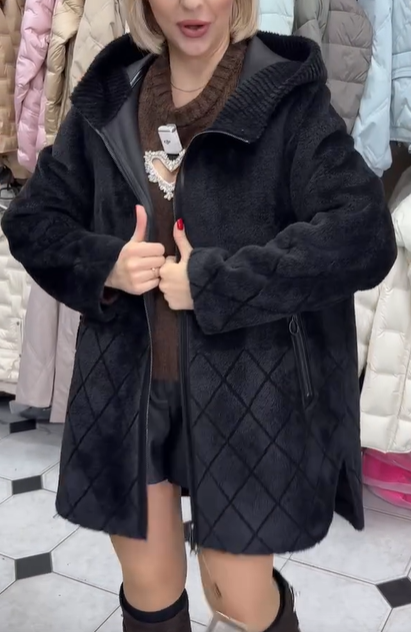 Black Reversible Shearling - Style Coat