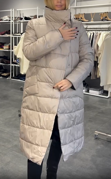 Black Reversible Double-Breasted Long Down Jacket