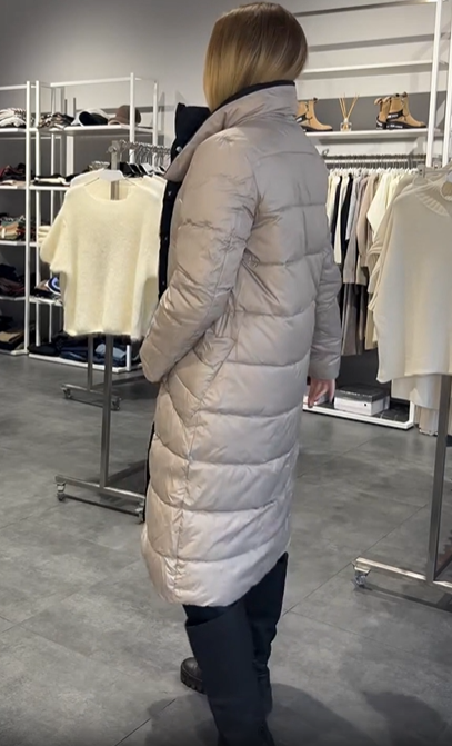 Black Reversible Double-Breasted Long Down Jacket