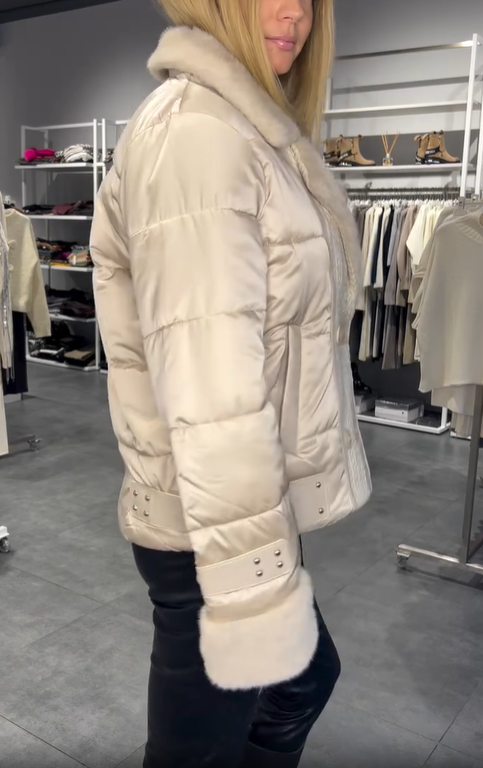 Quilted Jacket with Faux Fur and Knit Details