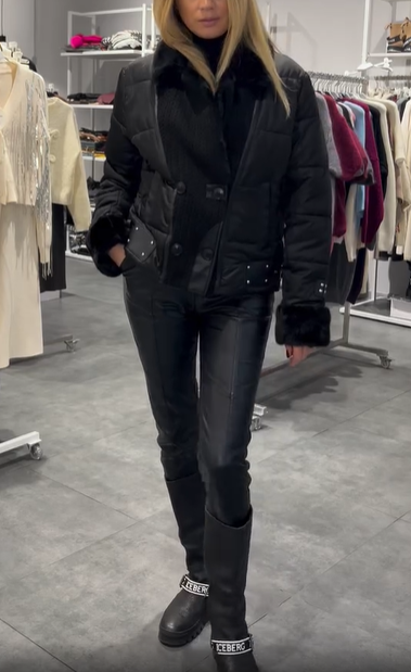 Quilted Jacket with Faux Fur and Knit Details