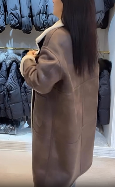 Reversible Suede Shearling Coat