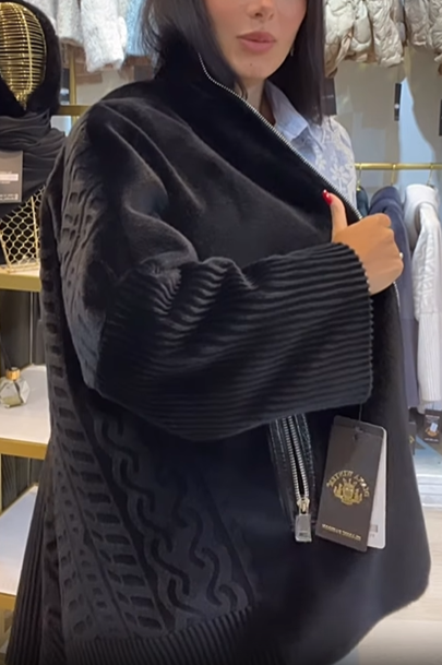 Textured Faux Fur Hooded Jacket