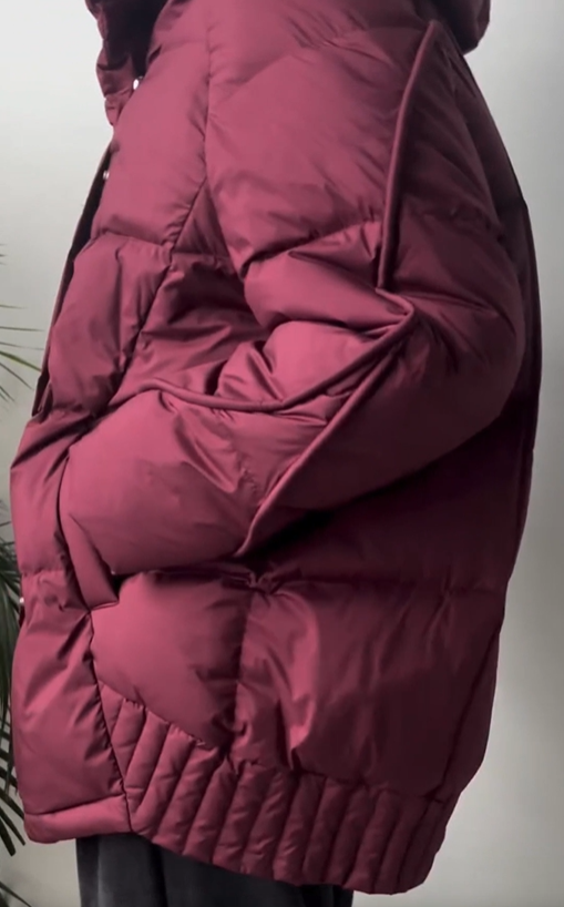 Hooded Snap-Button Down Jacket