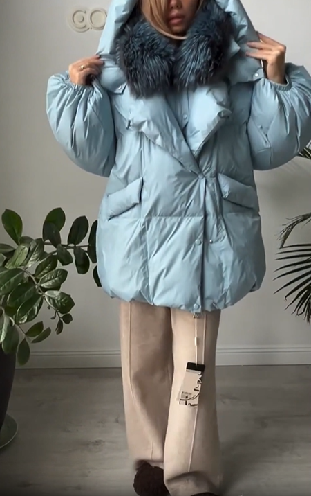 Faux Fur-Trimmed Oversized Puffer Coat