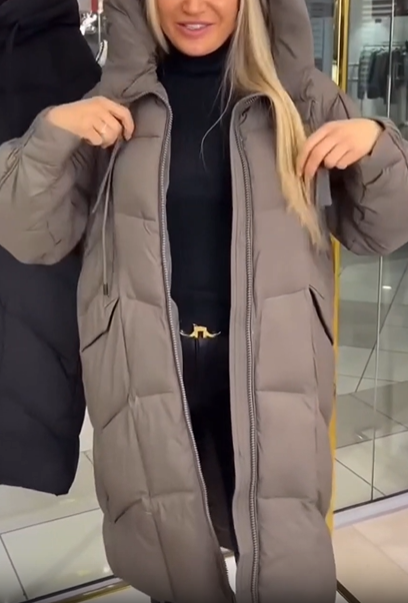 Hooded Drawstring Puffer Coat