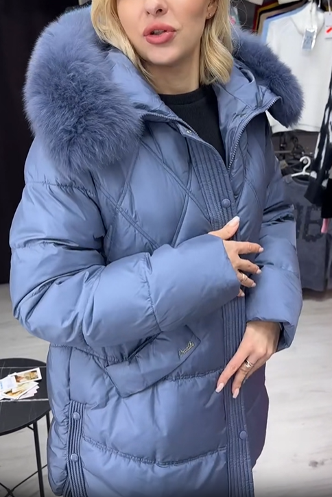 Hooded Diamond-Quilted Puffer Coat