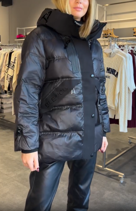 Hooded Puffer Coat with Branded Detail Accents