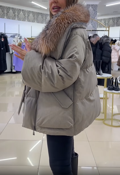 Oversized Puffer Jacket with Faux Fur Collar