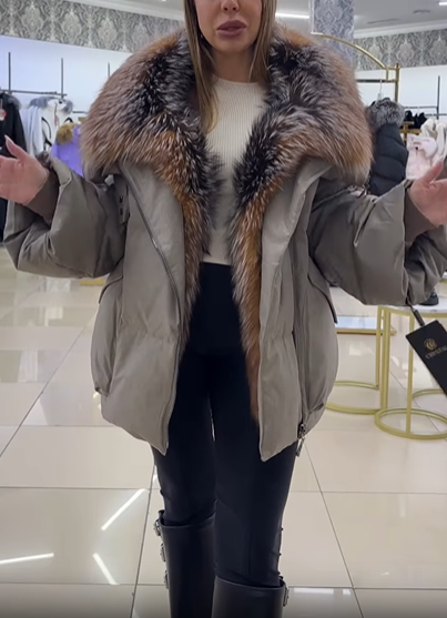 Oversized Puffer Jacket with Faux Fur Collar