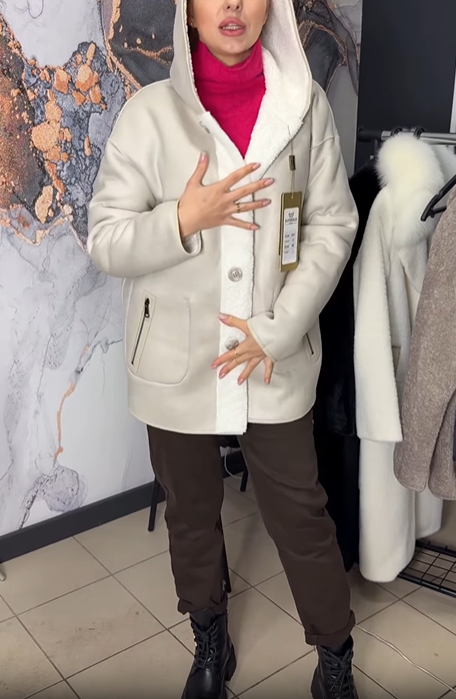 Reversible Hooded Teddy & Faux Leather Coat