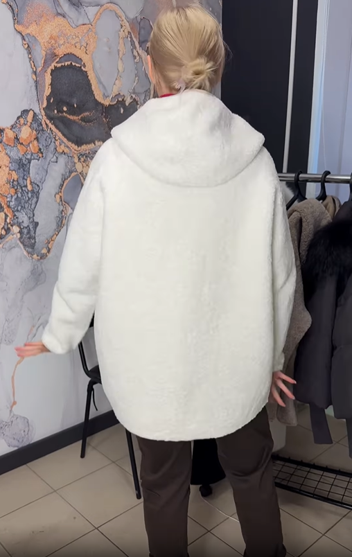 Reversible Hooded Teddy & Faux Leather Coat