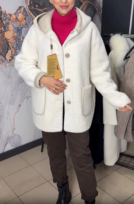 Reversible Hooded Teddy & Faux Leather Coat