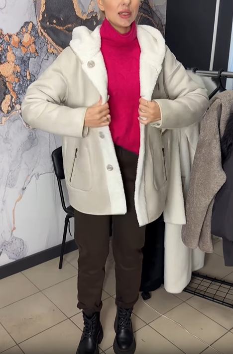 Reversible Hooded Teddy & Faux Leather Coat