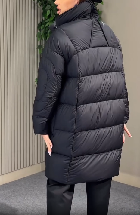 Magnetic Snap Mid-Length Puffer Jacket