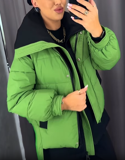 2-in-1 Puffer Jacket & Vest Set with Contrast Panels