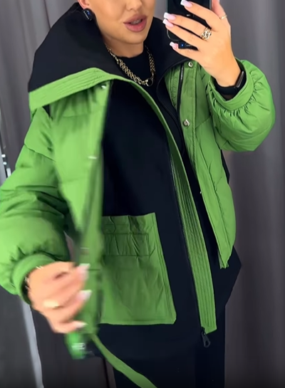 2-in-1 Puffer Jacket & Vest Set with Contrast Panels