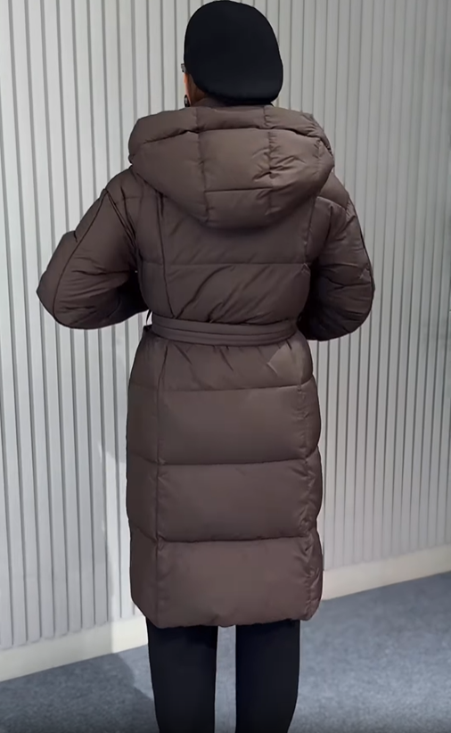 Layered Puffer Coat with Magnetic Snap Closure & Integrated Vest