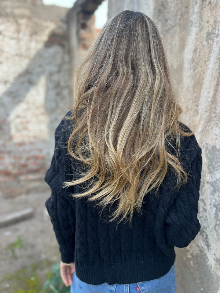 Gold button braided vest