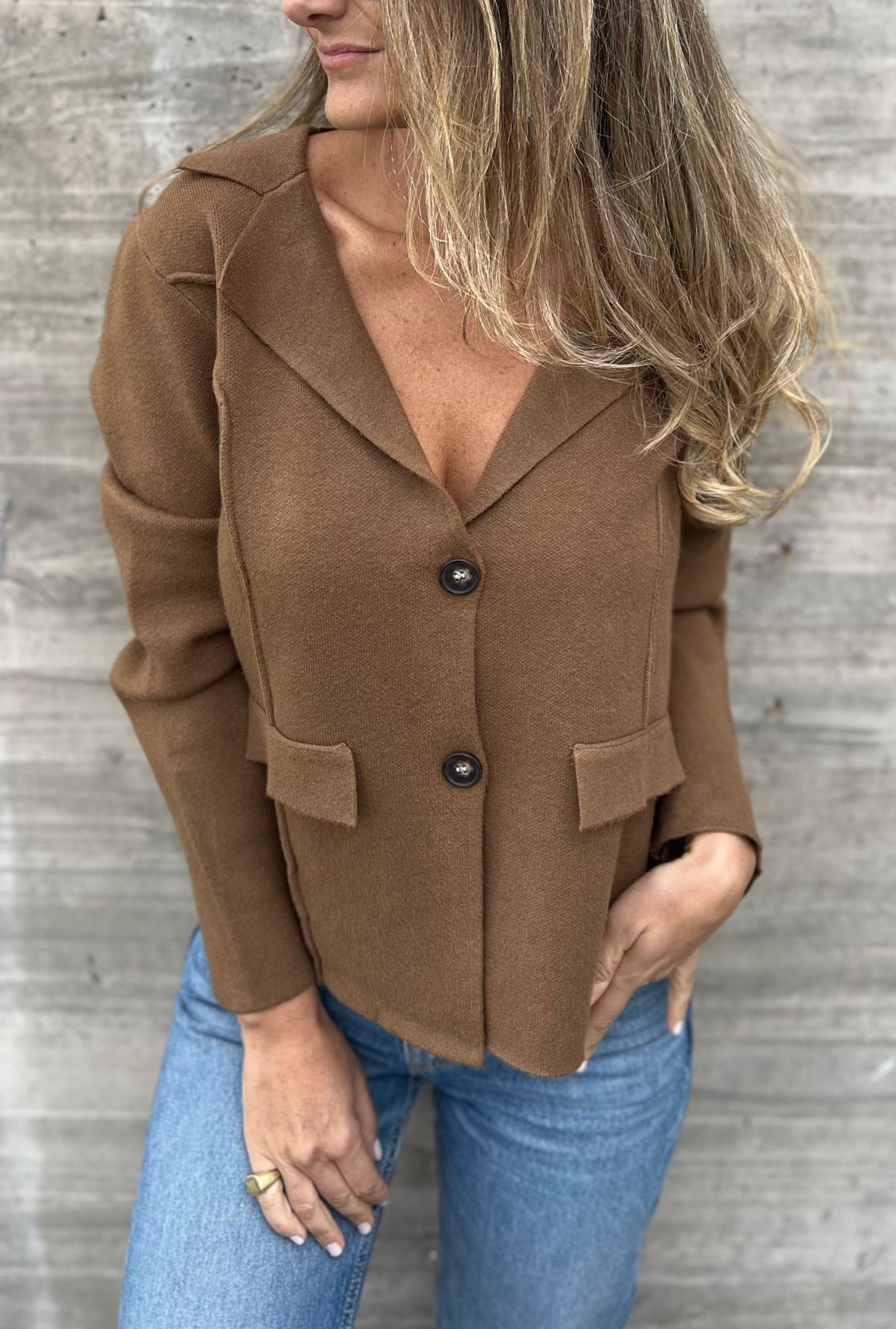 Brown knit jacket