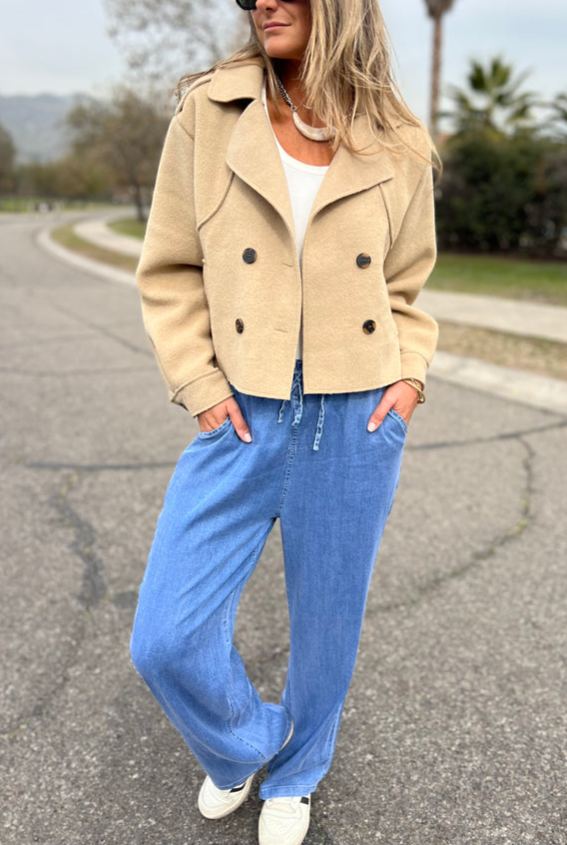 Double - Breasted Short Coat