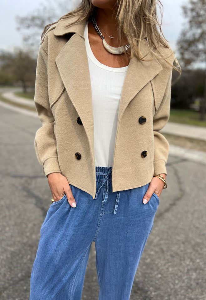 Double - Breasted Short Coat