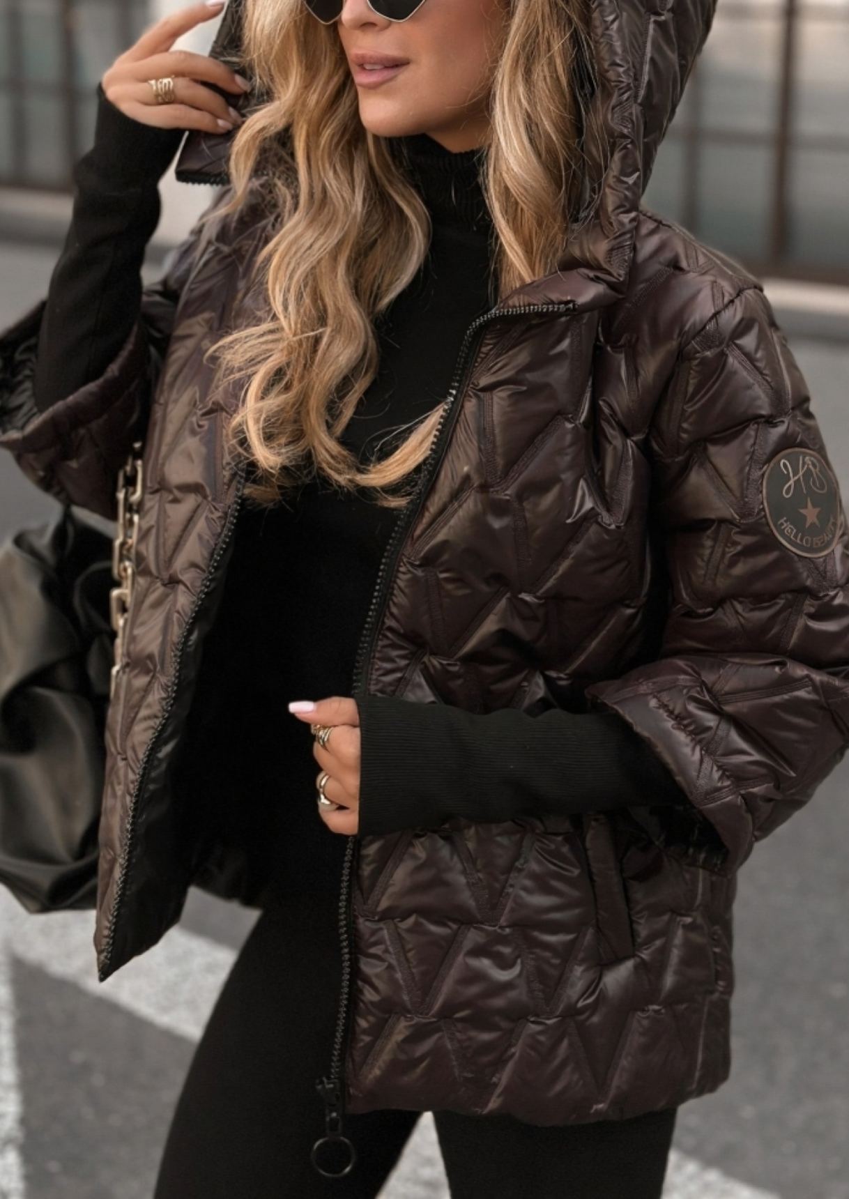 Quiet Afternoon burgundy short quilted jacket