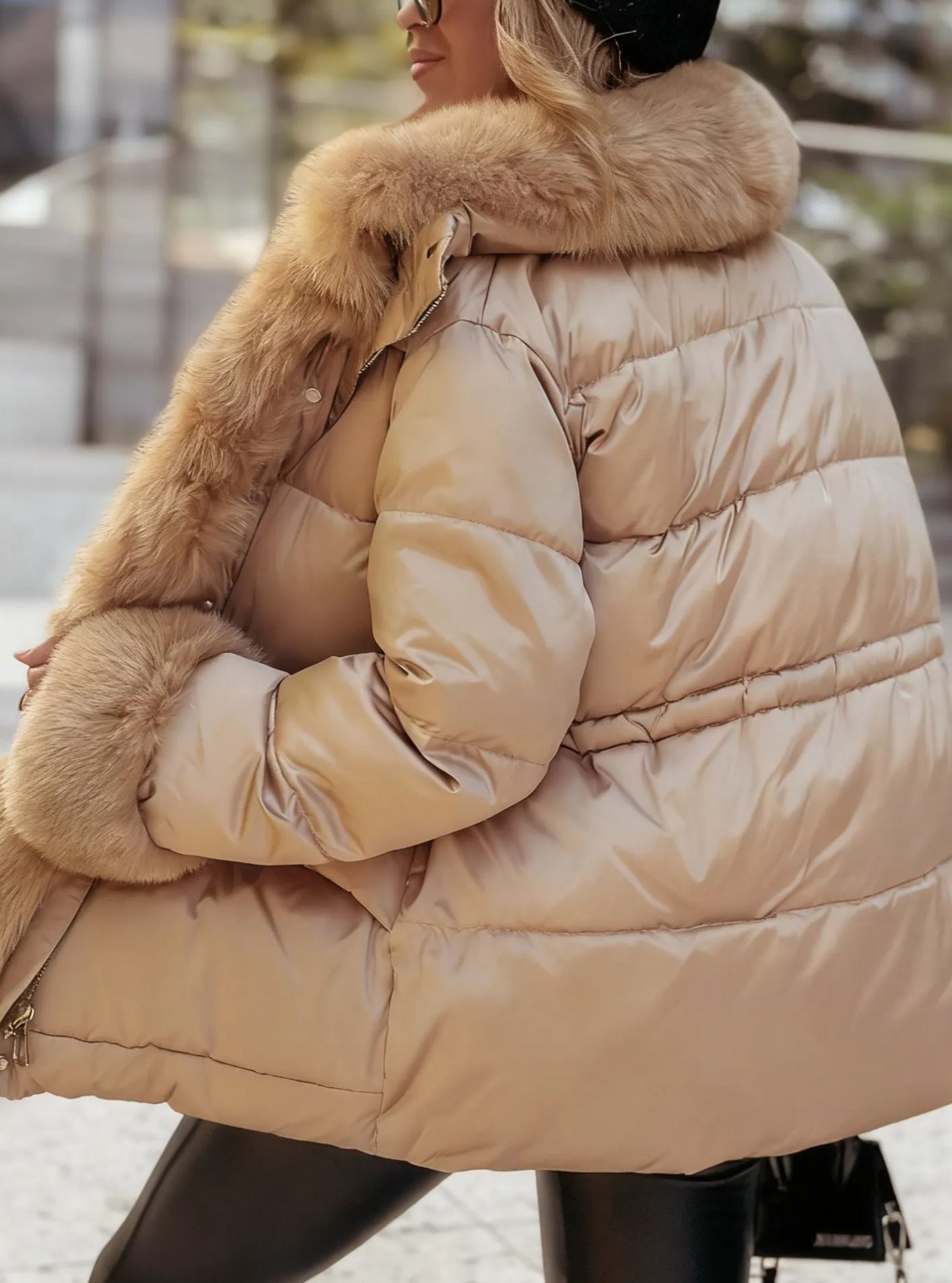 Pine Wonderland quilted fur jacket 