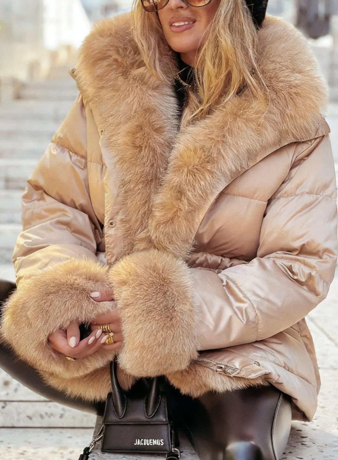 Pine Wonderland quilted fur jacket 